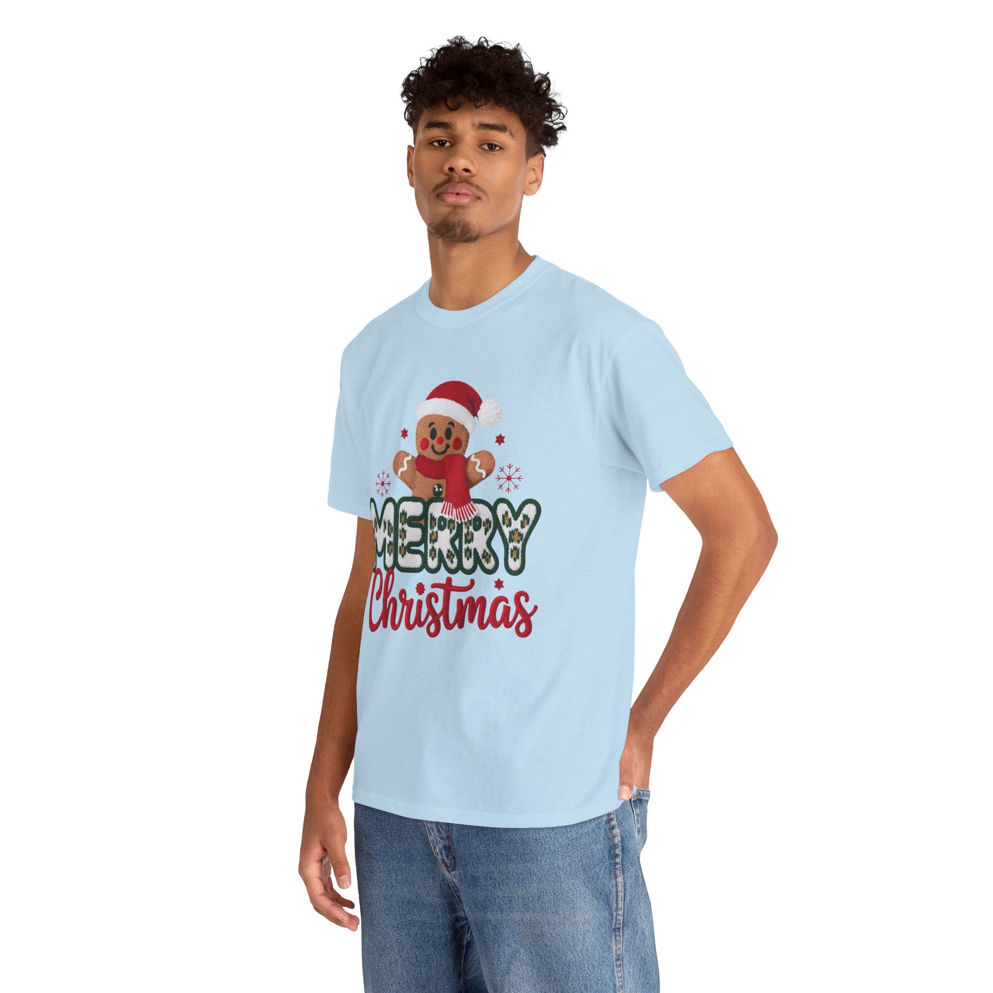 Gingerbread Santa 'Merry Christmas' Unisex Cotton Tee T-Shirt