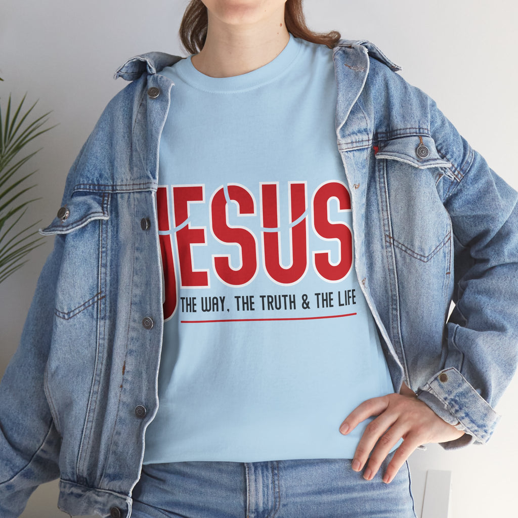 Jesus The Way The Truth & The Life T-Shirt — Bold Red Christian Unisex Cotton Tee