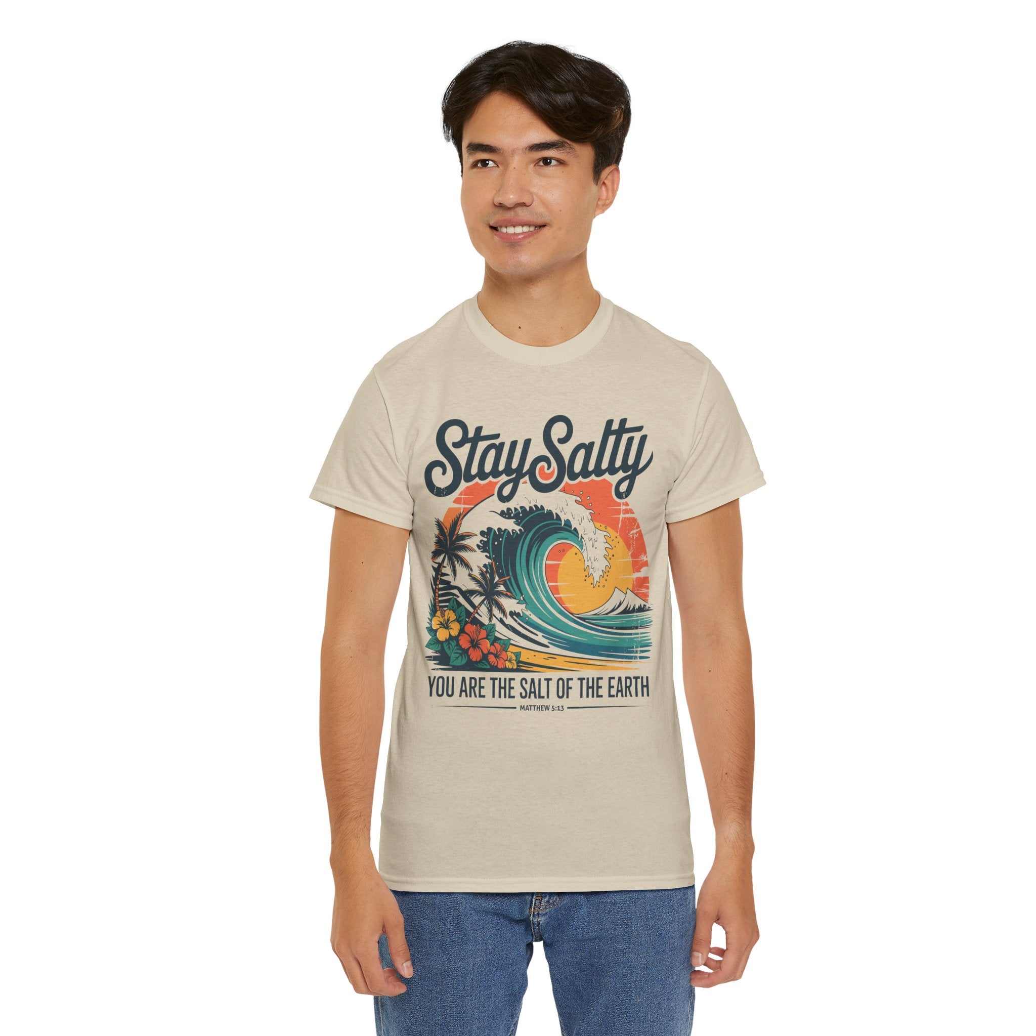 Stay Salty Beach Tee — "You are the salt of the earth (Matthew 5:13)"Unisex Cotton Tee