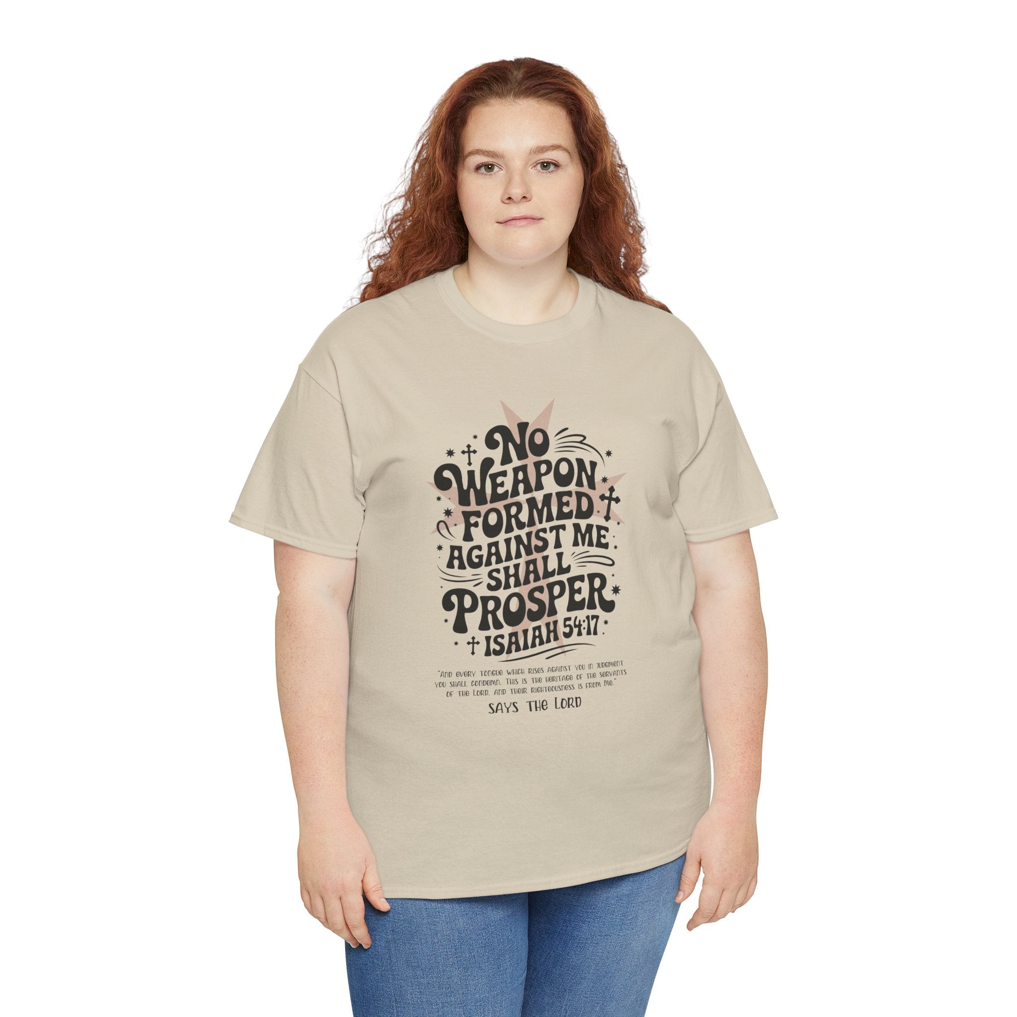Christian Cross Text Art T-Shirt — Faith & Salvation Unisex Cotton Tee