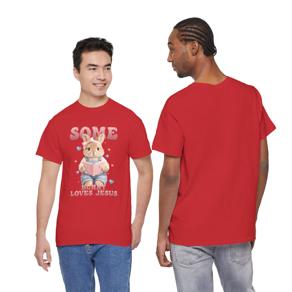 Some Bunny Loves Jesus Bunny Bible Unisex Cotton Tee