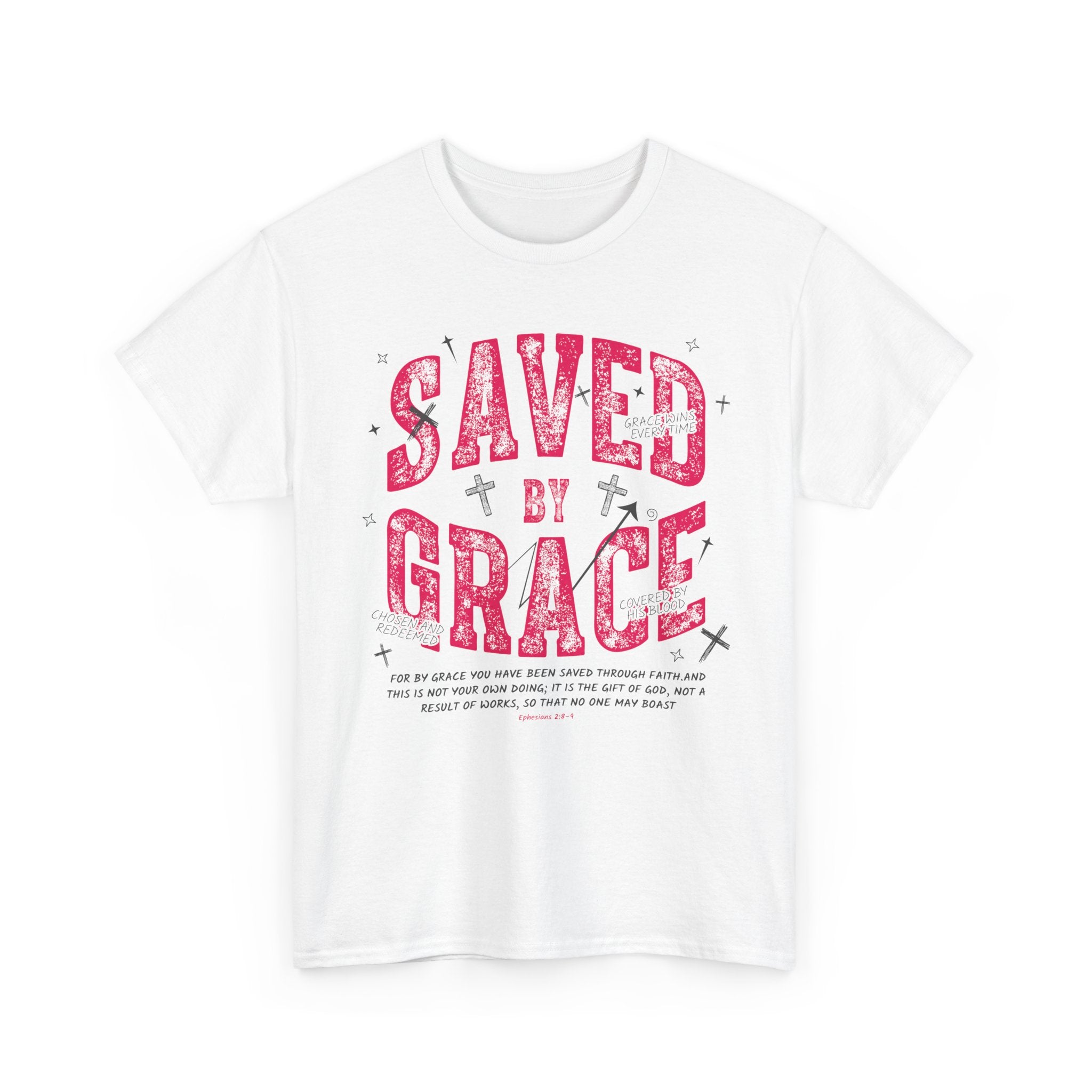 Saved by Grace Ephesians 2:8-9 Unisex Cotton T-Shirt