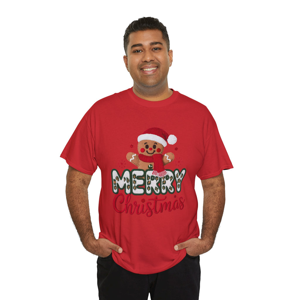 Gingerbread Santa 'Merry Christmas' Unisex Cotton Tee T-Shirt