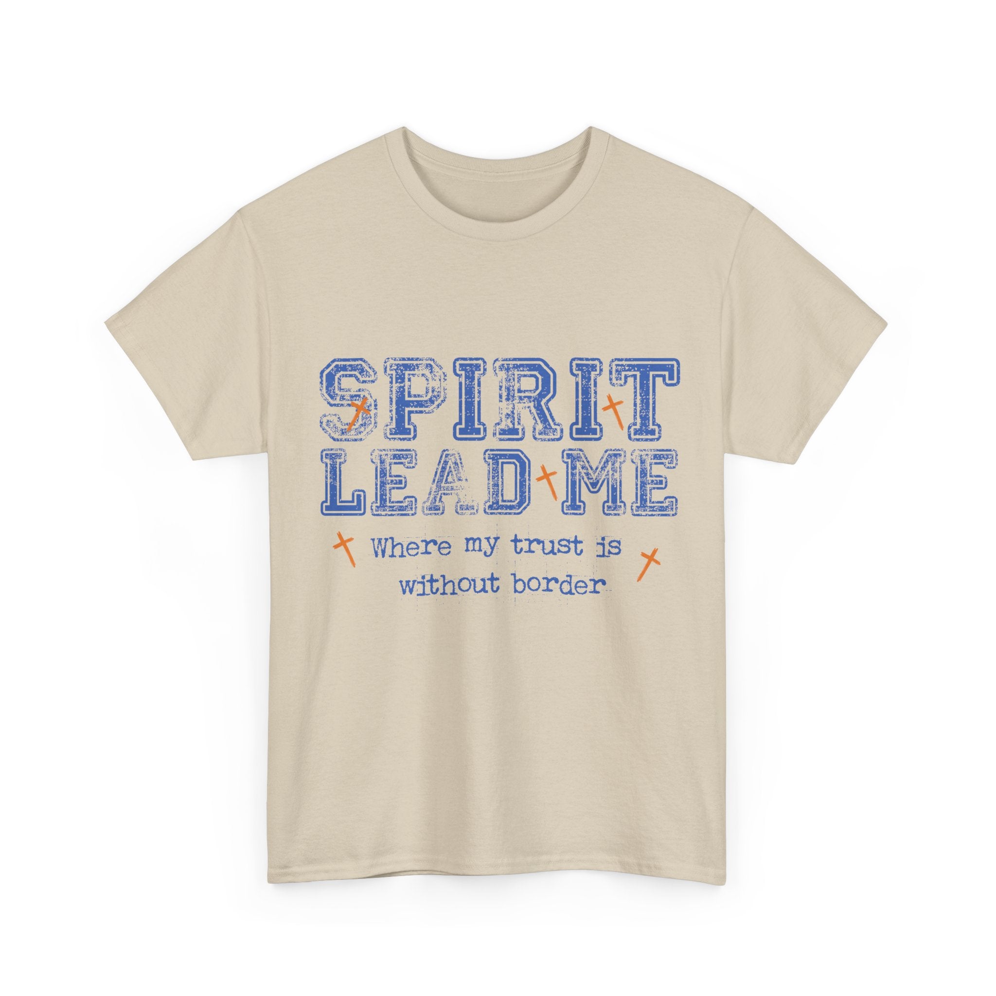 Christian Varsity Tee — “Spirit Lead Me — Where My Trust Is Without Border”. Unisex Cotton Tee