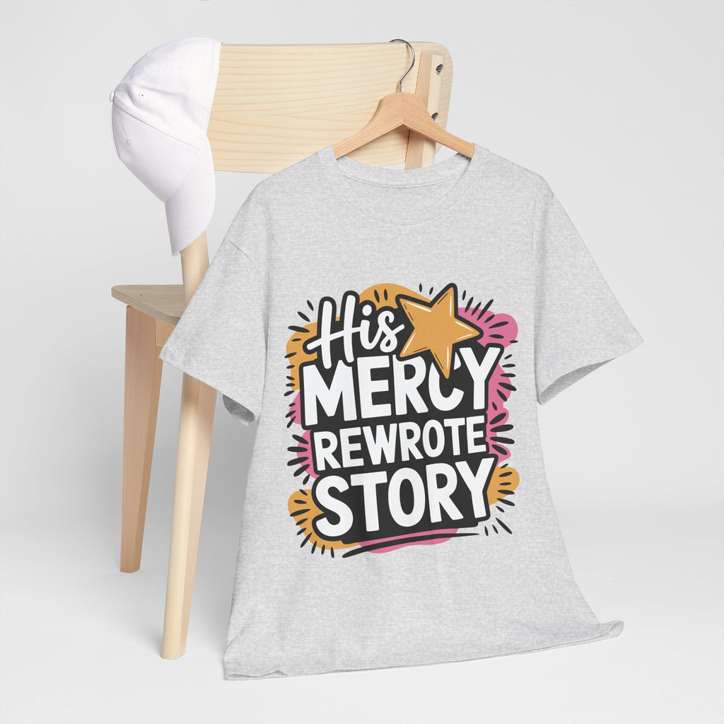 His Mercy Rewrote My Story Tee — Retro Christian Graphic T-Shirt