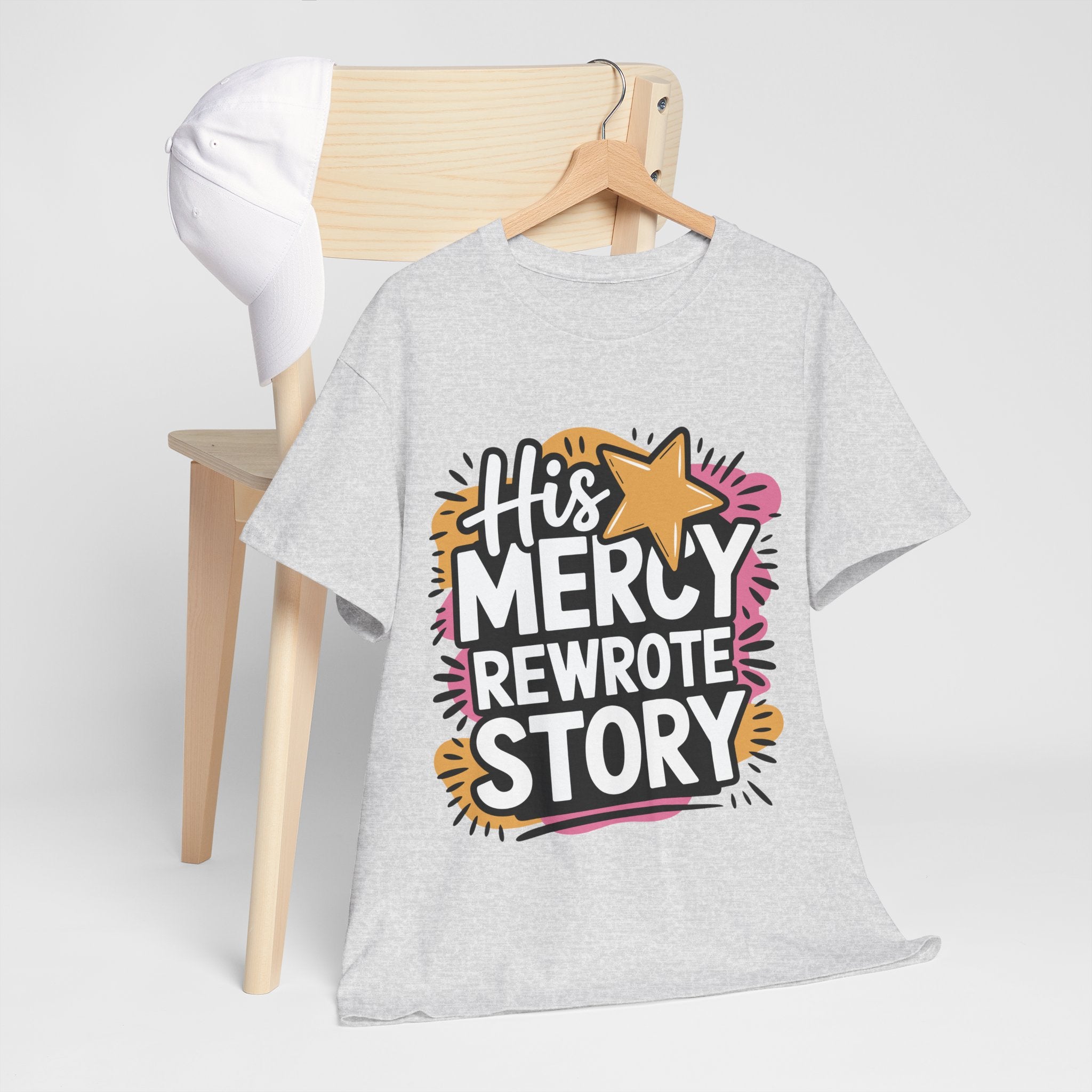 His Mercy Rewrote My Story Tee — Retro Christian Graphic T-Shirt