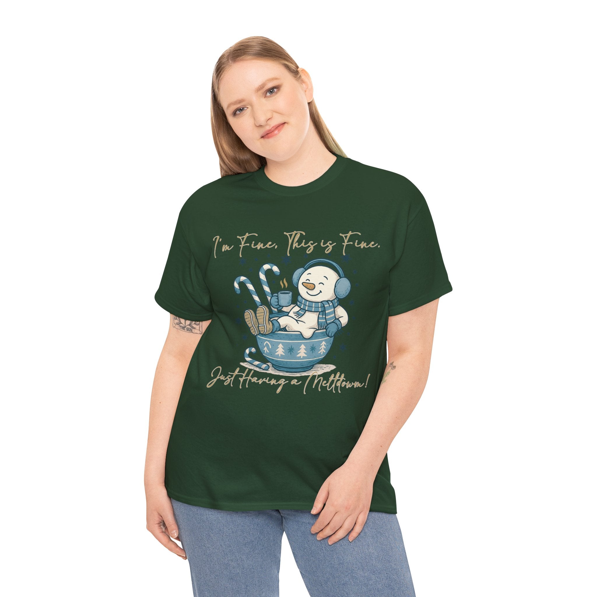 Snowman Hot Cocoa Unisex Cotton Tee