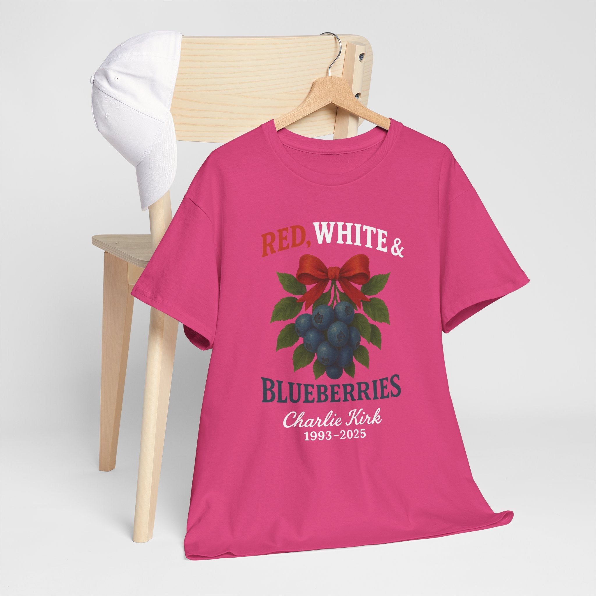 Red, White & Blueberries T-Shirt — Patriotic Blueberry Graphic Unisex Cotton Tee