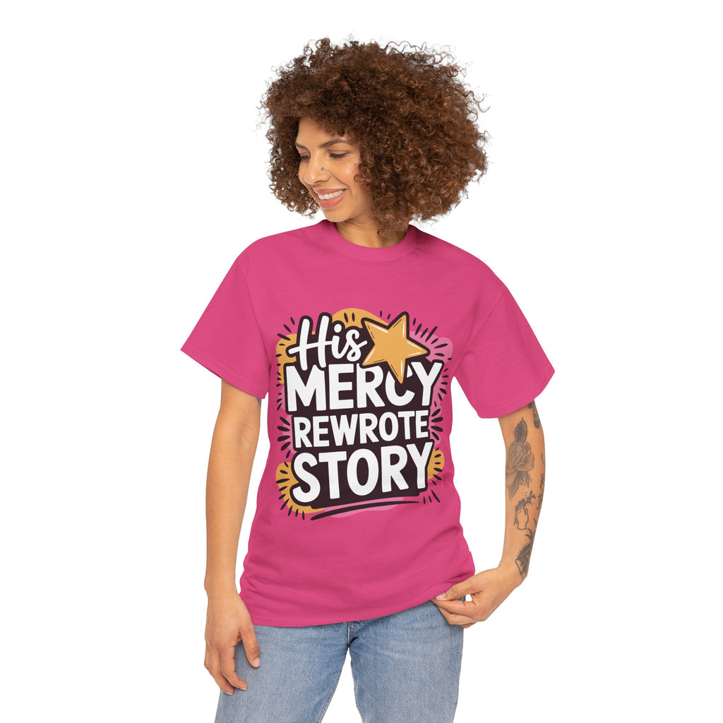 His Mercy Rewrote My Story Tee — Retro Christian Graphic T-Shirt