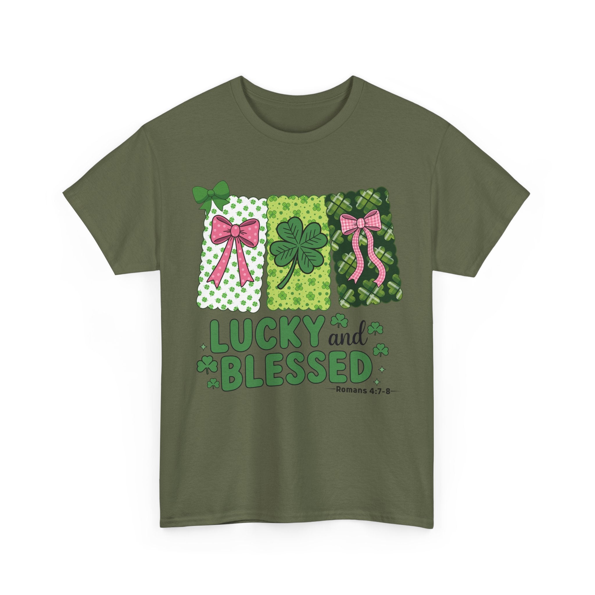Lucky and Blessed Clover Unisex Cotton Tee
