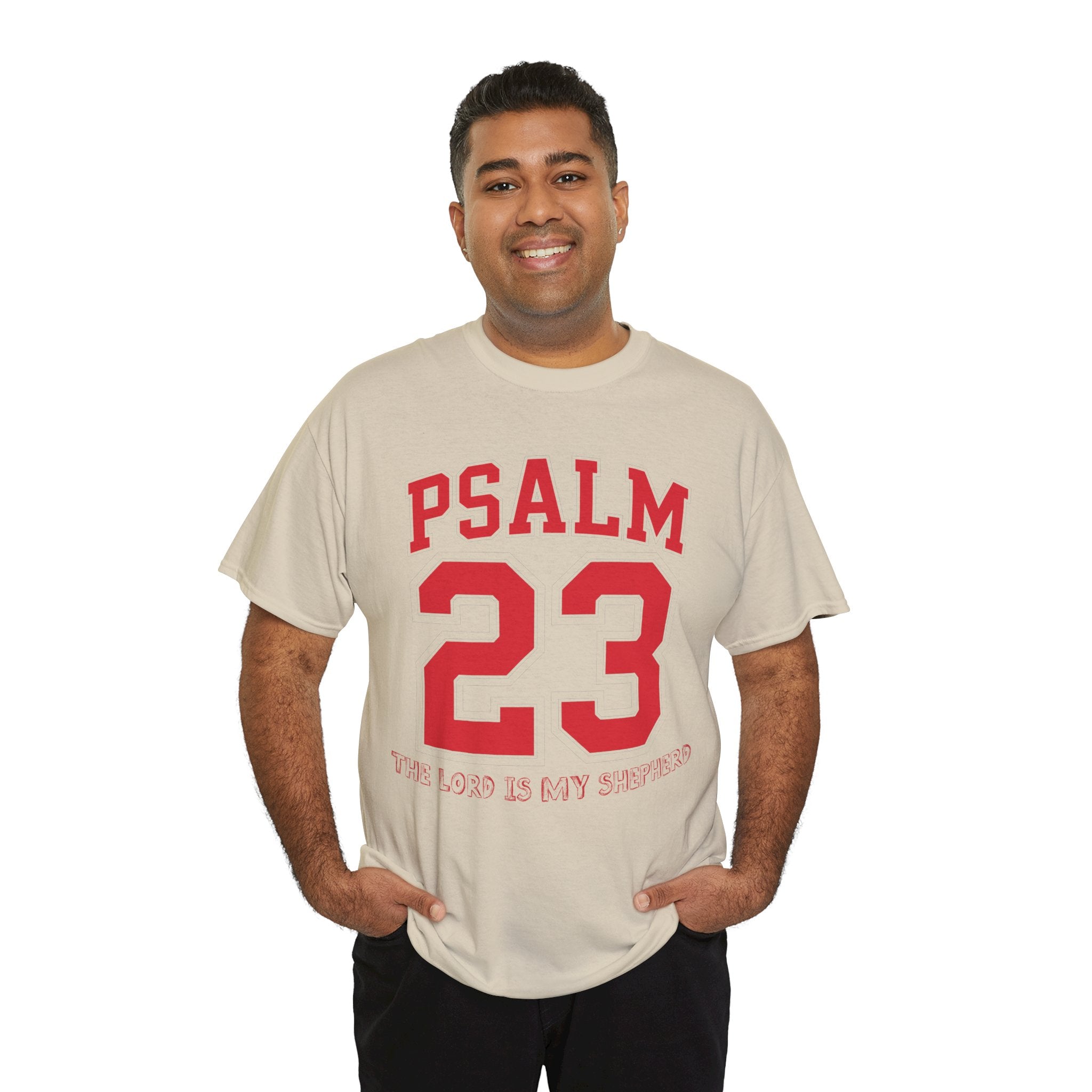 Psalm 23 Varsity T-Shirt — “The Lord Is My Shepherd” Unisex Cotton Tee