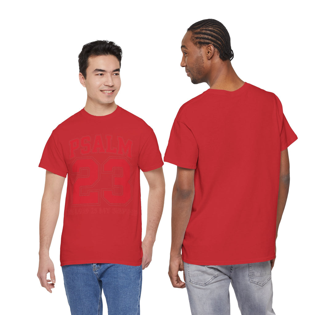 Psalm 23 Varsity T-Shirt — “The Lord Is My Shepherd” Unisex Cotton Tee