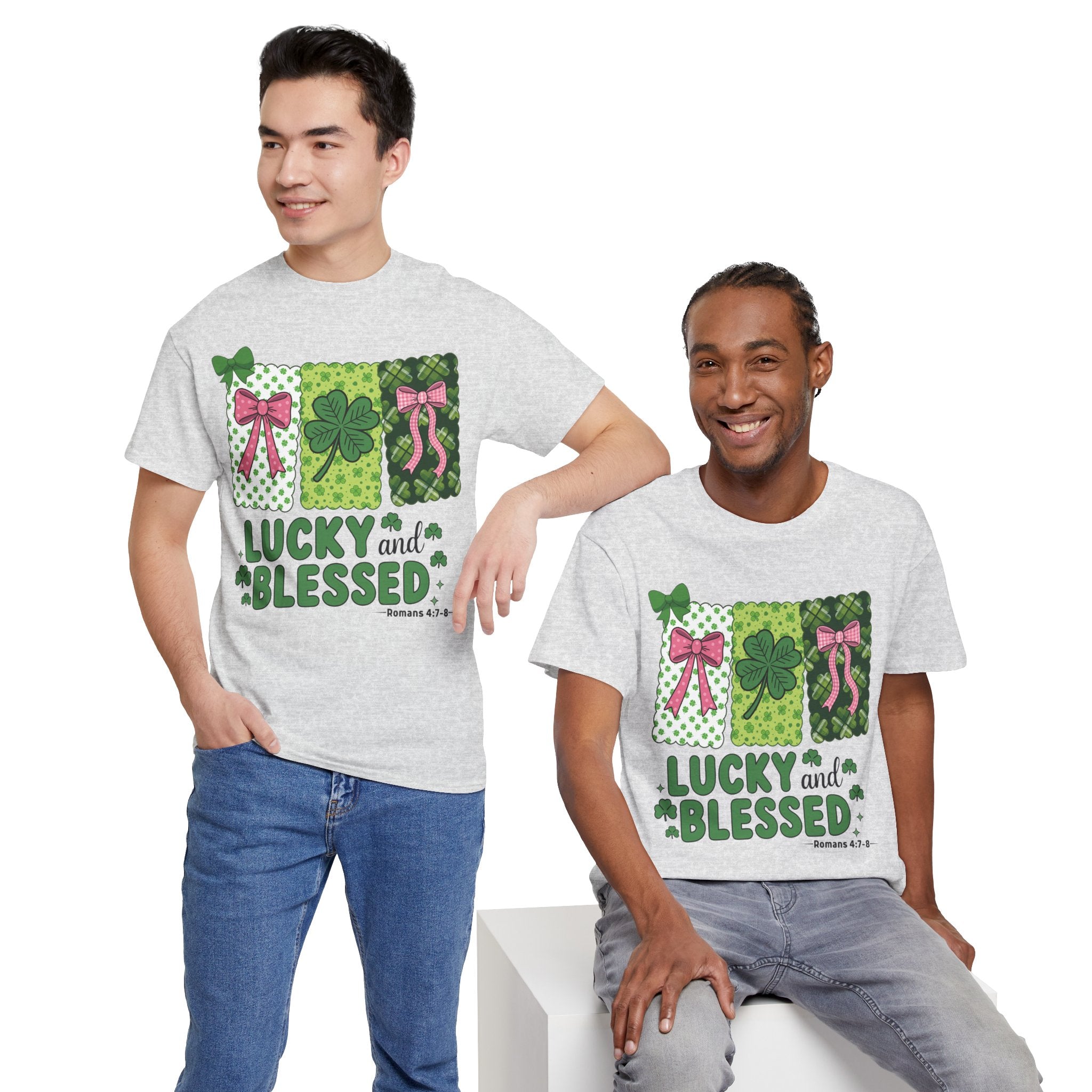 Lucky and Blessed Clover Unisex Cotton Tee