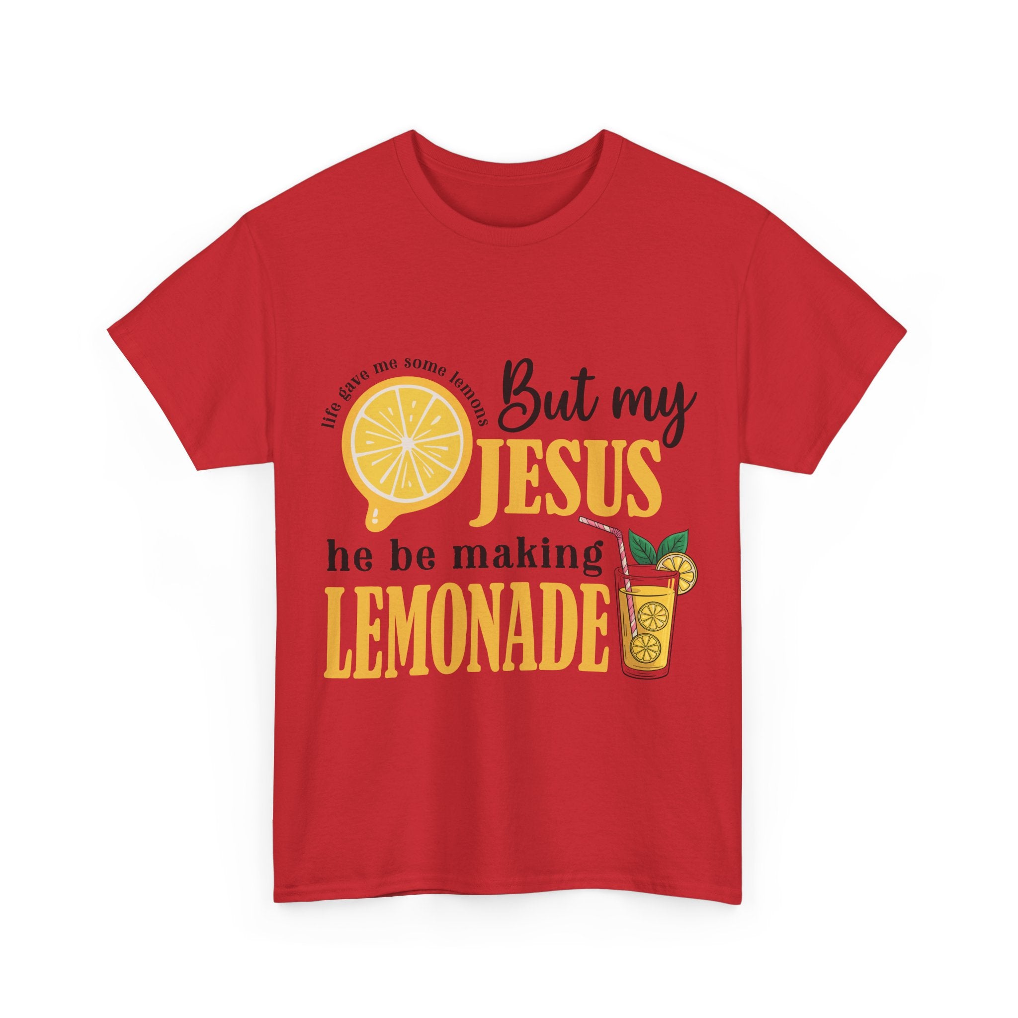 Jesus Lemonade Tee — Lemon Slice & Glass Graphic Christian Unisex Cotton T-Shirt
