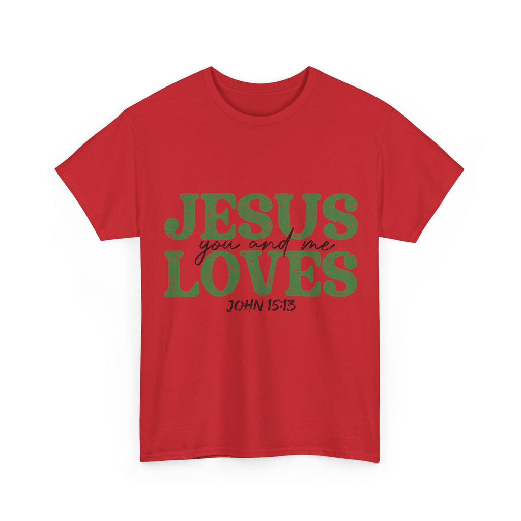 Jesus Loves Vintage Tee — Green Retro Christian Unisex Cotton T-Shirt
