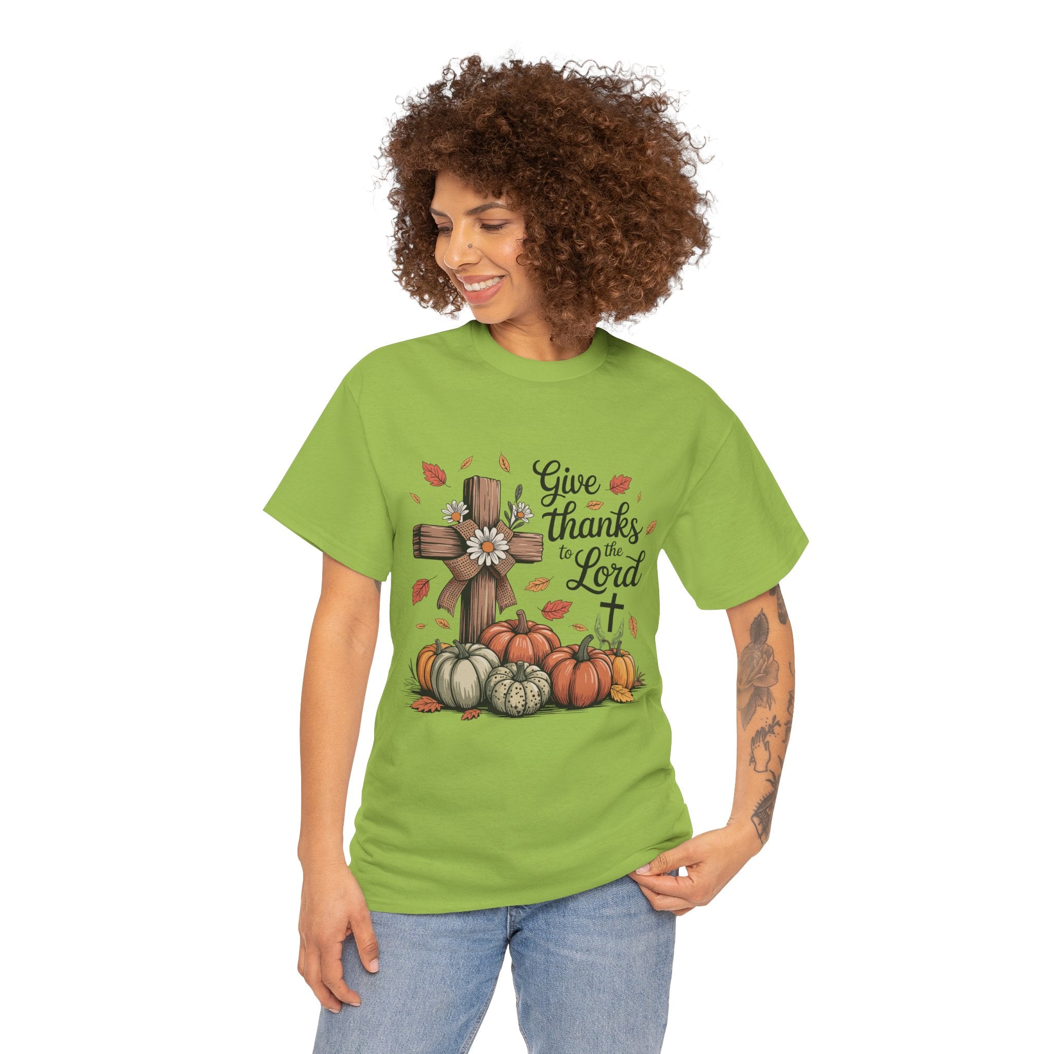 Thankful Cross Tee for Fall- Unisex