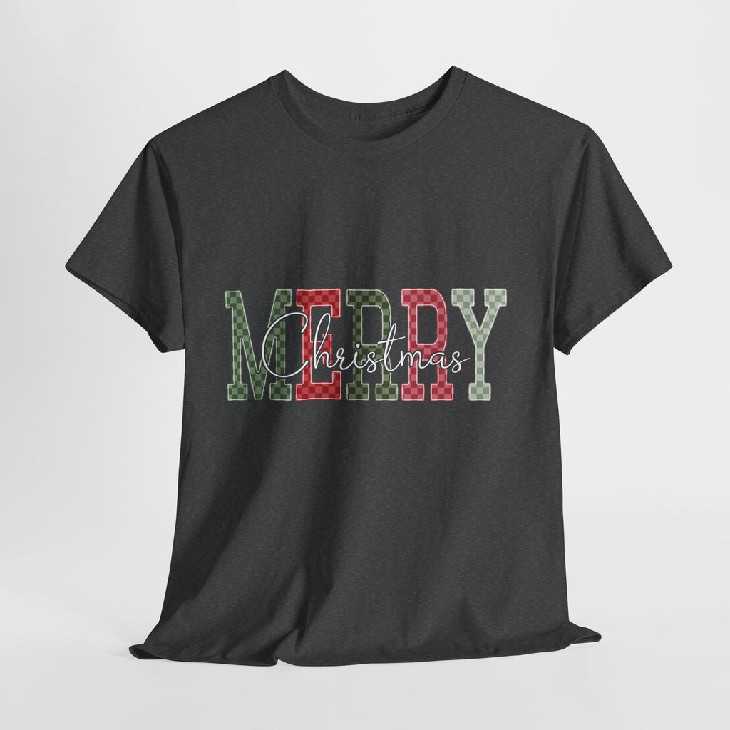 Plaid Merry Christmas Unisex Cotton Tee