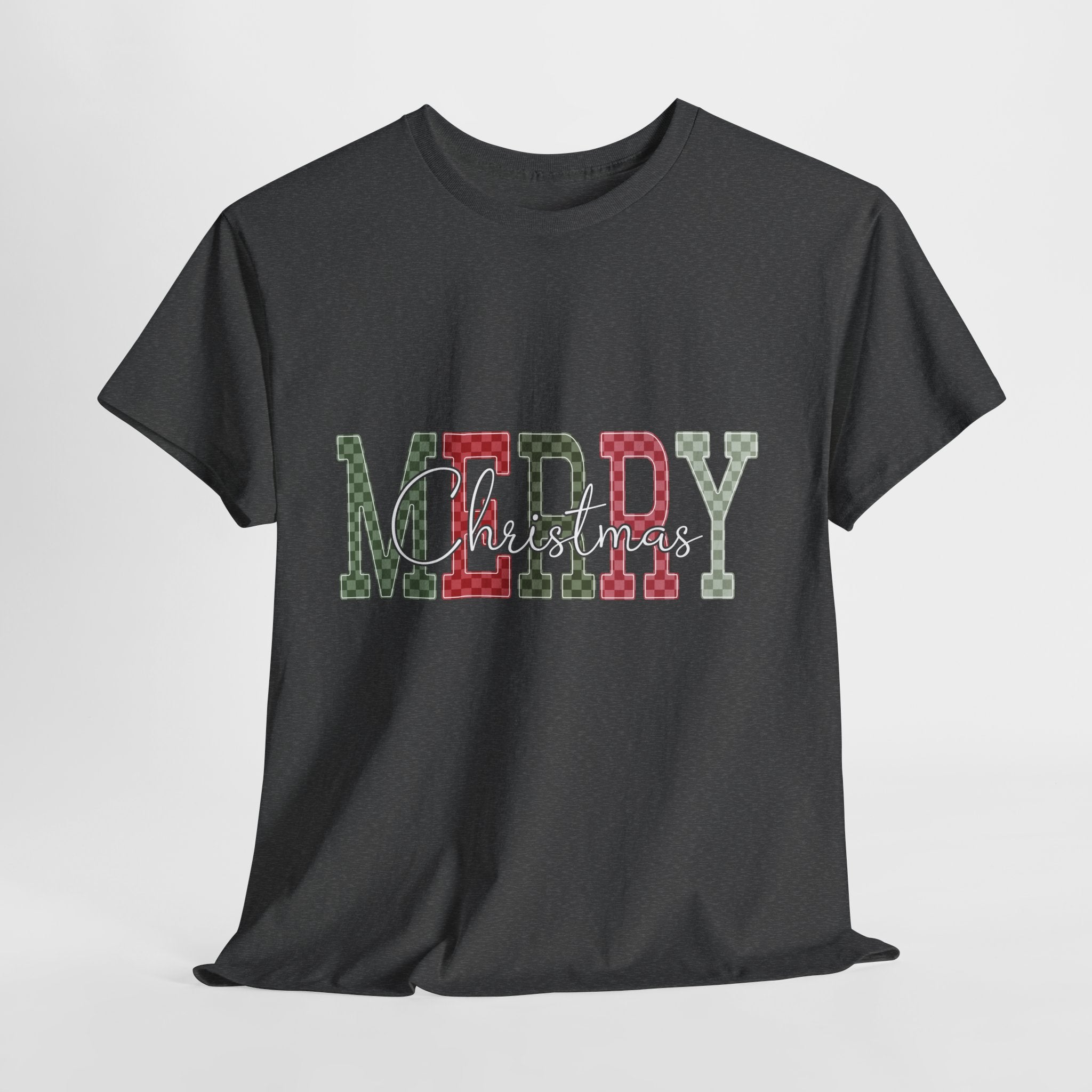 Plaid Merry Christmas Unisex Cotton Tee