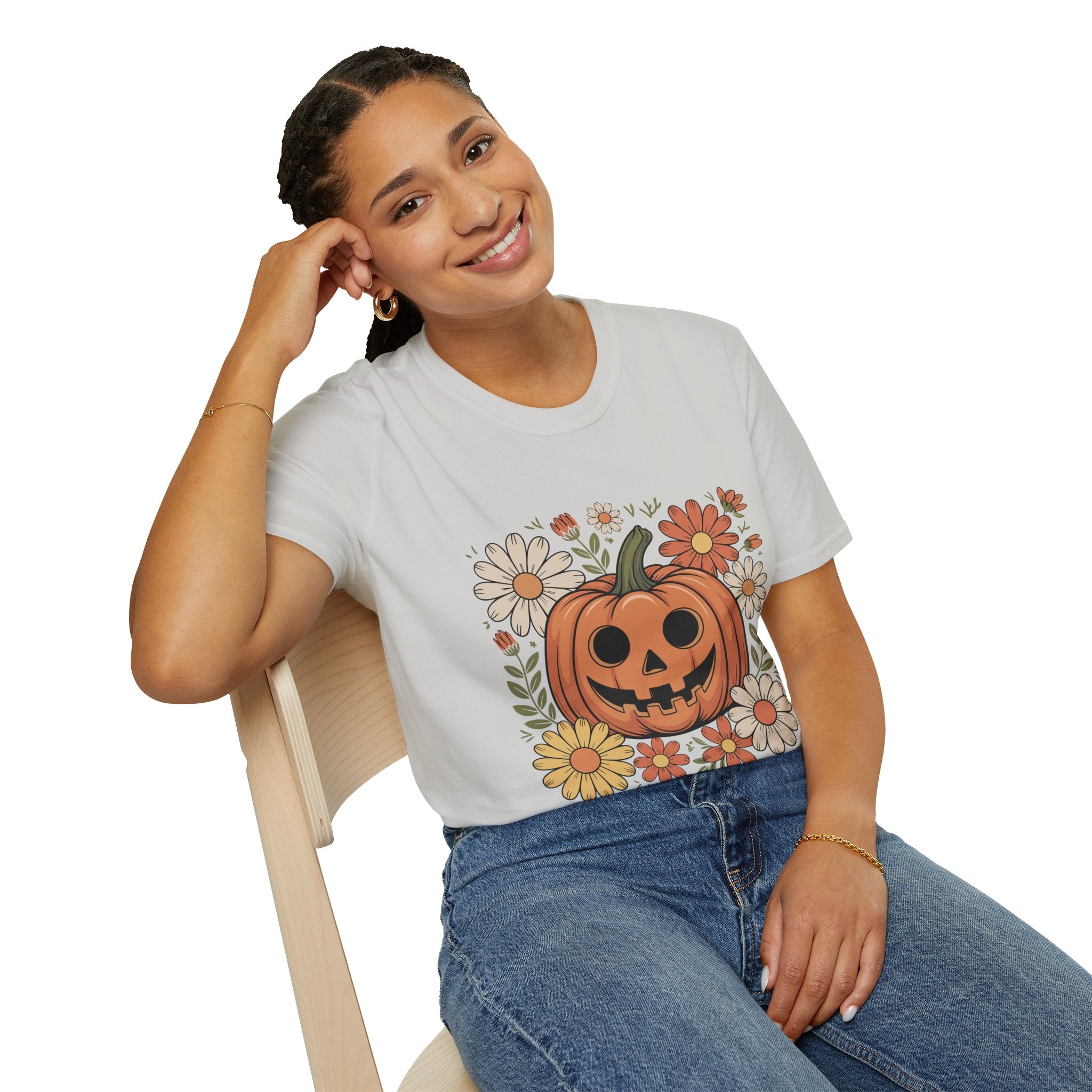 Spooky Floral Pumpkin T-Shirt