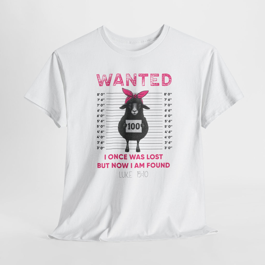 WANTED Black Sheep 'I Once Was Lost But Now I Am Found' Unisex Cotton T-Shirt