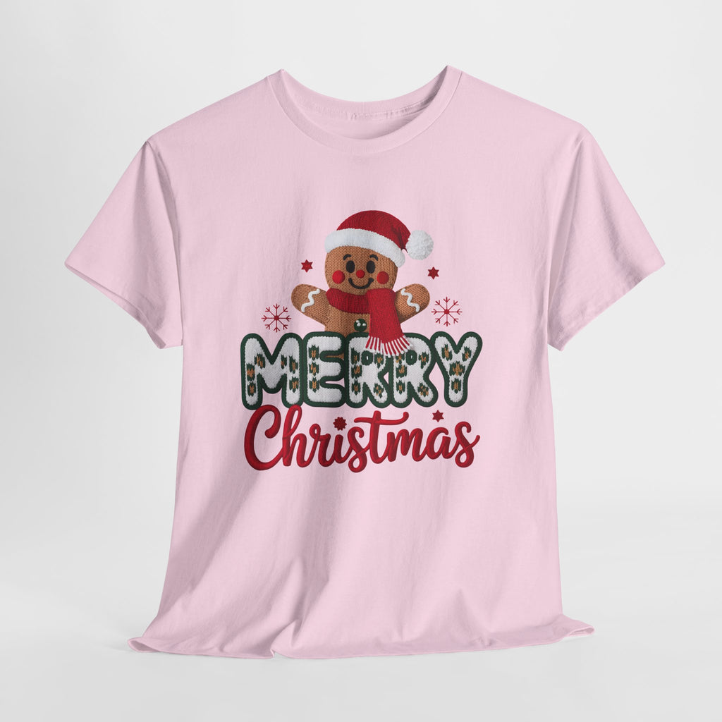 Gingerbread Santa 'Merry Christmas' Unisex Cotton Tee T-Shirt