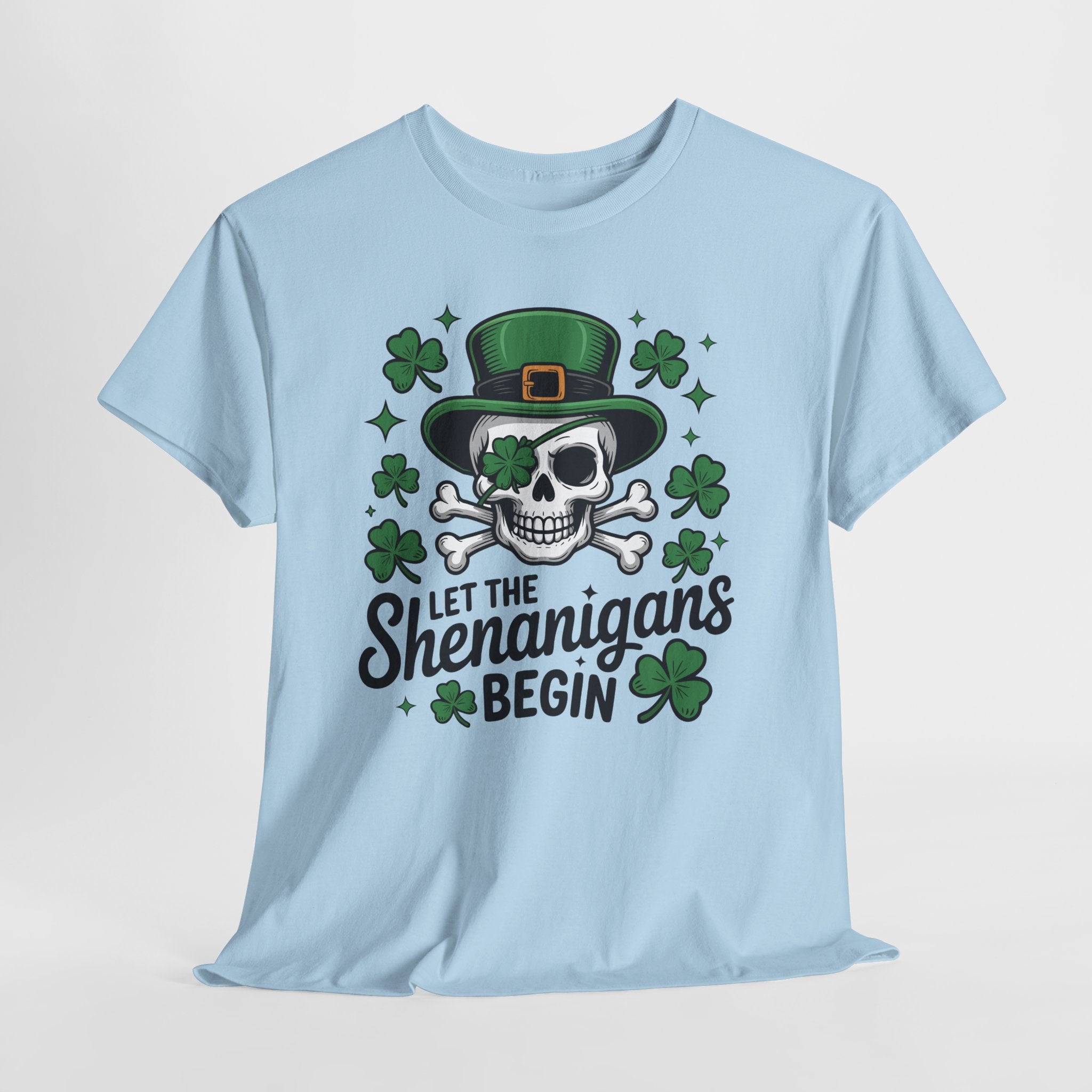 Let the Shenanigans Begin — Leprechaun Skull Unisex Cotton T-Shirt