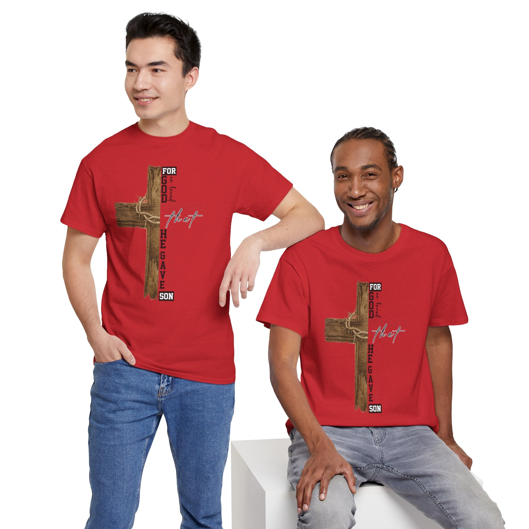 For That Son T-Shirt — Wooden Cross & Crown of Thorns Christian Unisex Cotton Tee