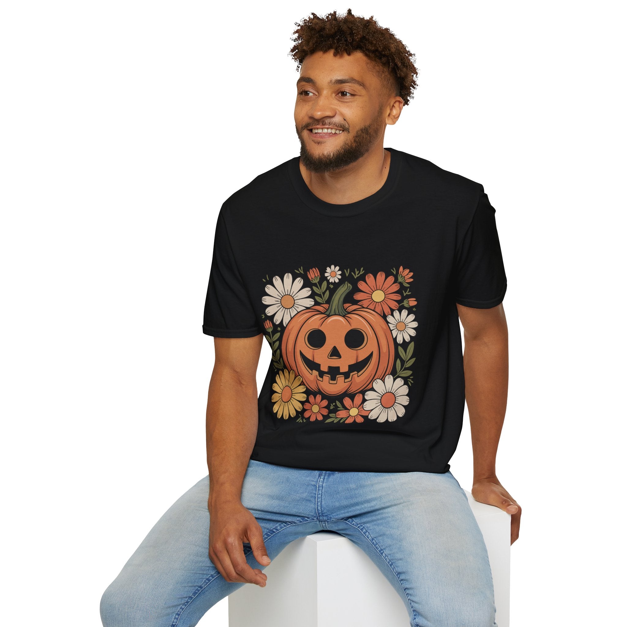 Spooky Floral Pumpkin T-Shirt