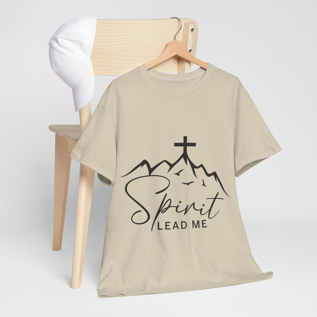 Spirit Lead Me Christian T‑Shirt — Minimalist Cross Unisex Cotton Tee