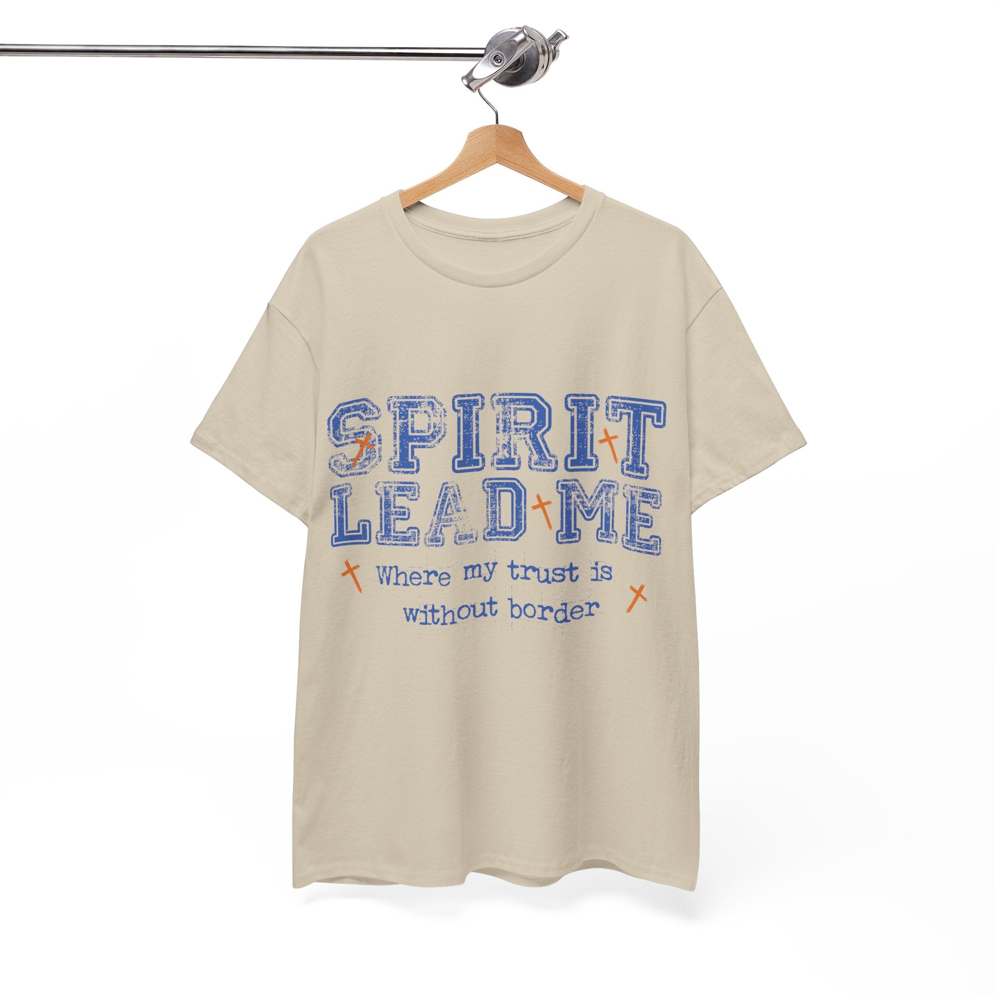 Christian Varsity Tee — “Spirit Lead Me — Where My Trust Is Without Border”. Unisex Cotton Tee