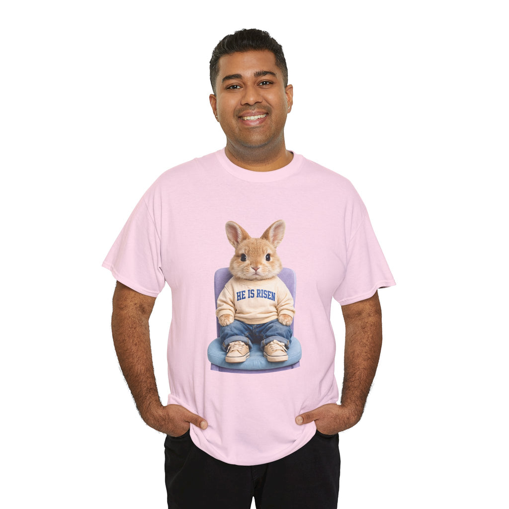 Easter 'He Is Risen' Bunny Unisex Cotton Tee