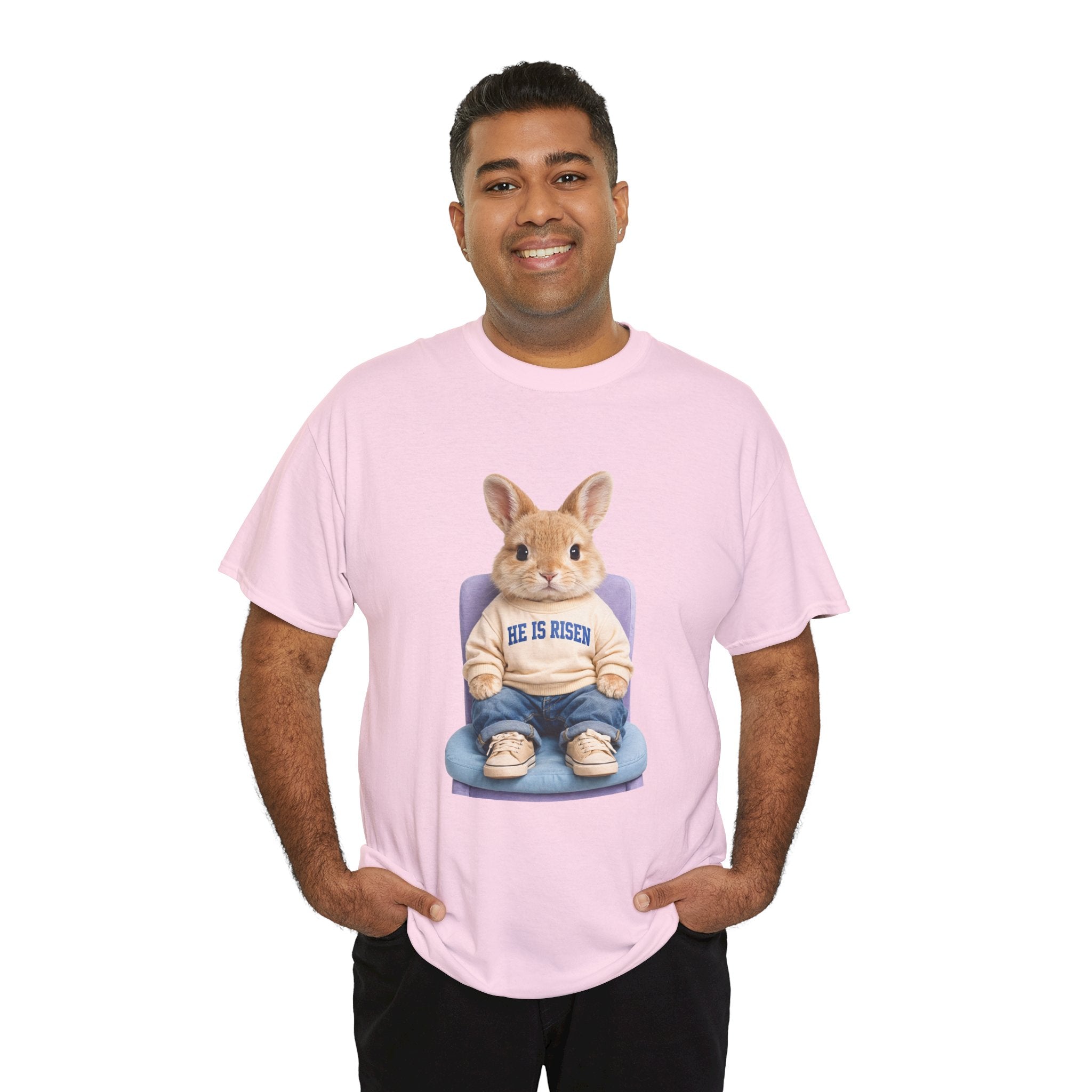Easter 'He Is Risen' Bunny Unisex Cotton Tee