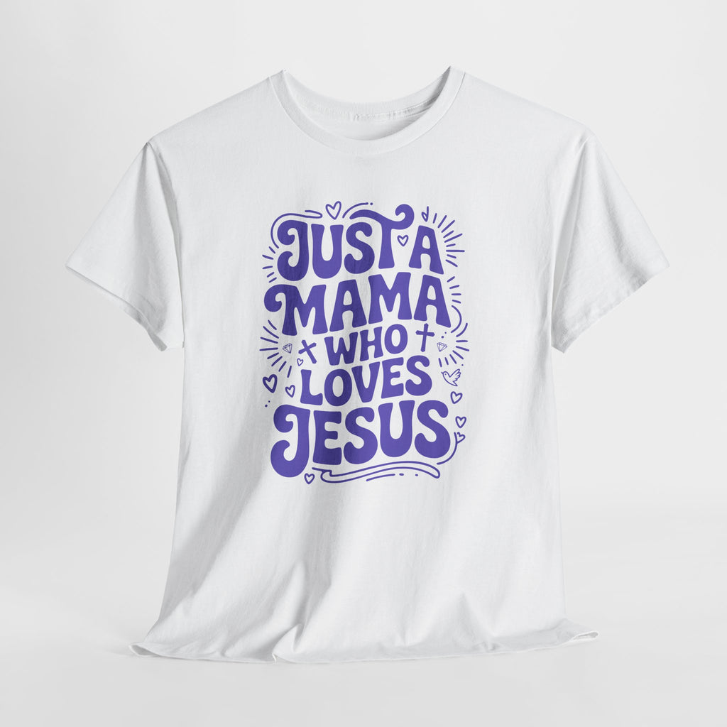 Mama Who Loves Jesus T-Shirt — Bright Green Bubbly Faith Unisex Cotton Tee