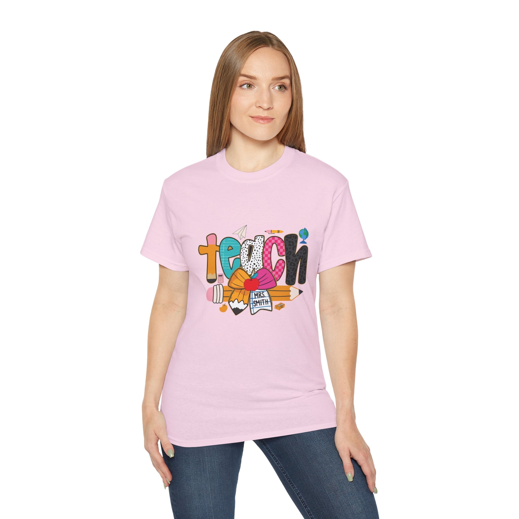 Colorful Teach Graphic Tee for Educators