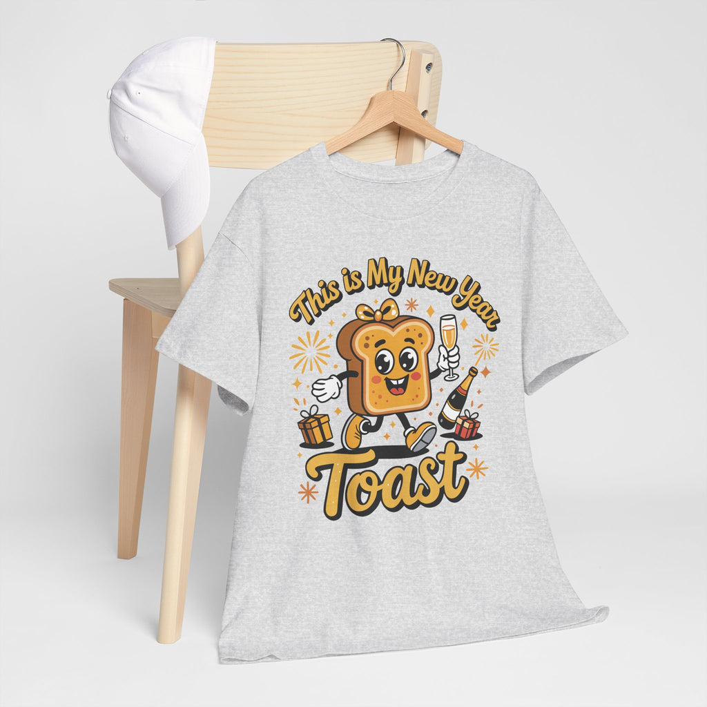 New Year Toast T-Shirt — "This Is My New Year Toast" Champagne & Fireworks Unisex Cotton Tee