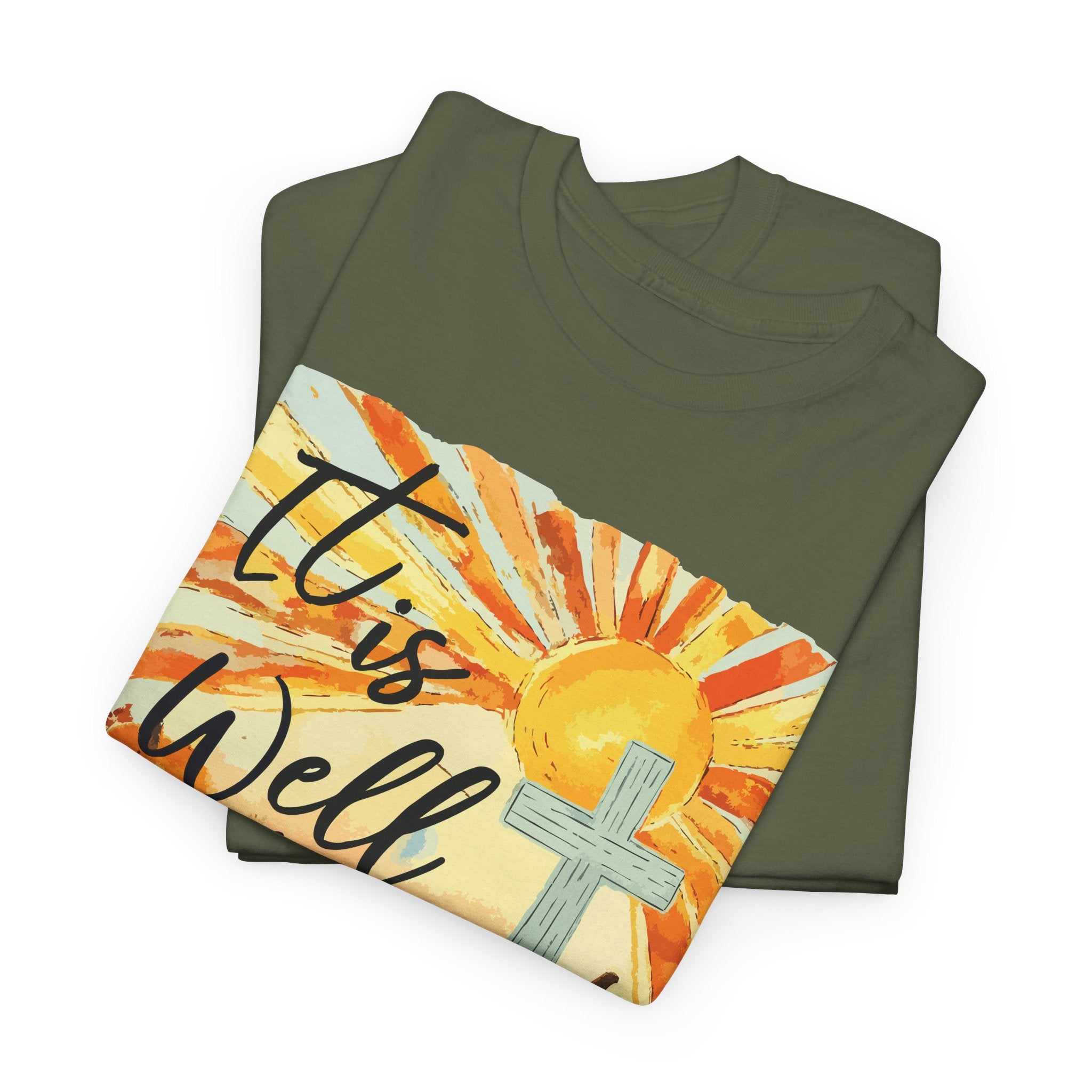 It Is Well With My Soul Pumpkin Sunrise Unisex Cotton T-Shirt