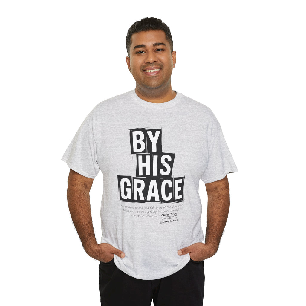 By His Grace tee — Minimalist Faith Christian Unisex Cotton T-Shirt
