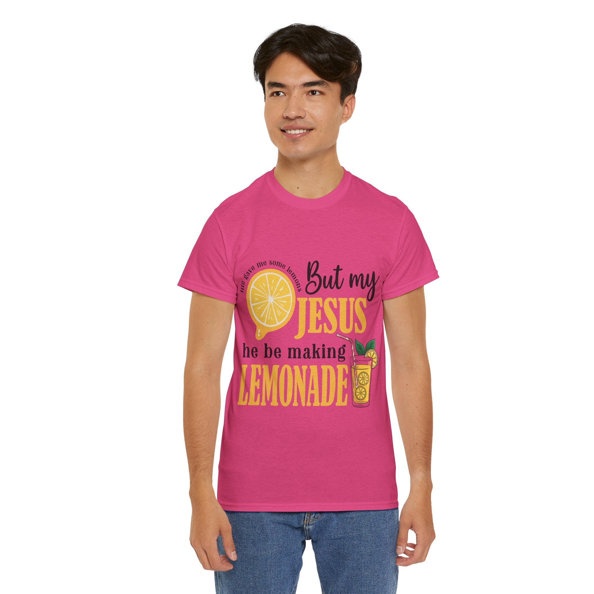 Jesus Lemonade Tee — Lemon Slice & Glass Graphic Christian Unisex Cotton T-Shirt