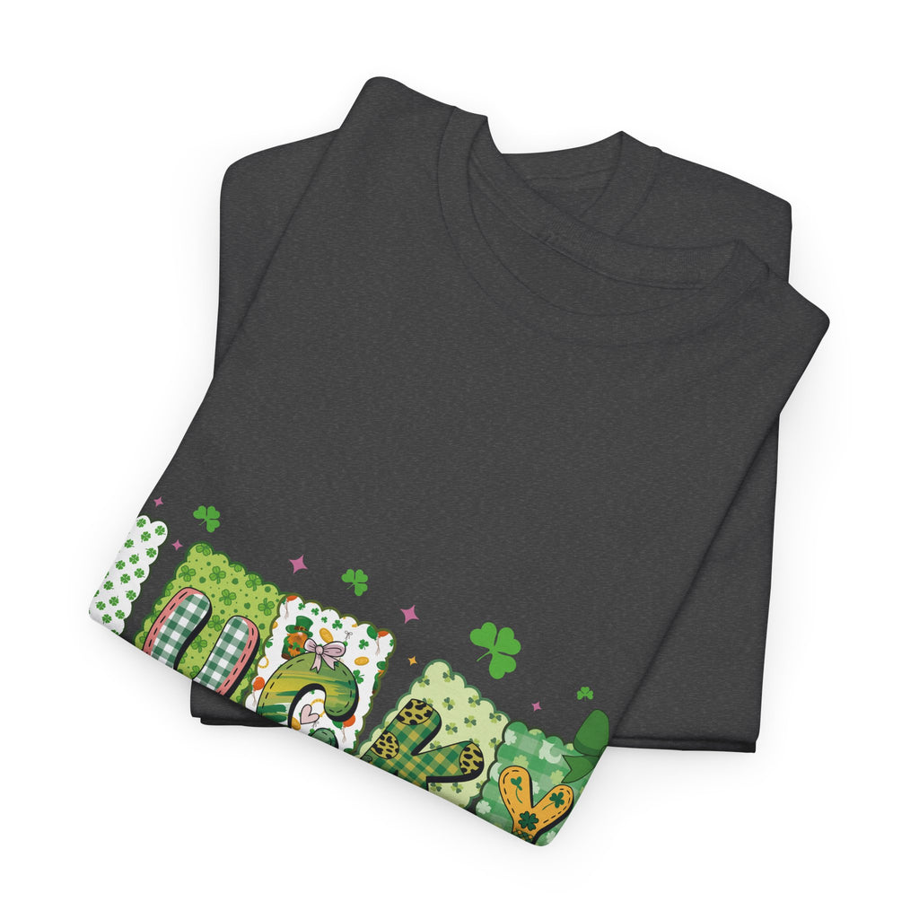 Lucky Patchwork Plaid Clover Tee — St. Patrick’s Day Unisex Cotton T-Shirt
