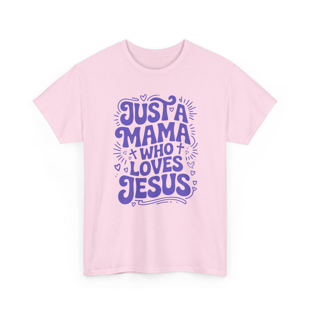 Mama Who Loves Jesus T-Shirt — Bright Green Bubbly Faith Unisex Cotton Tee