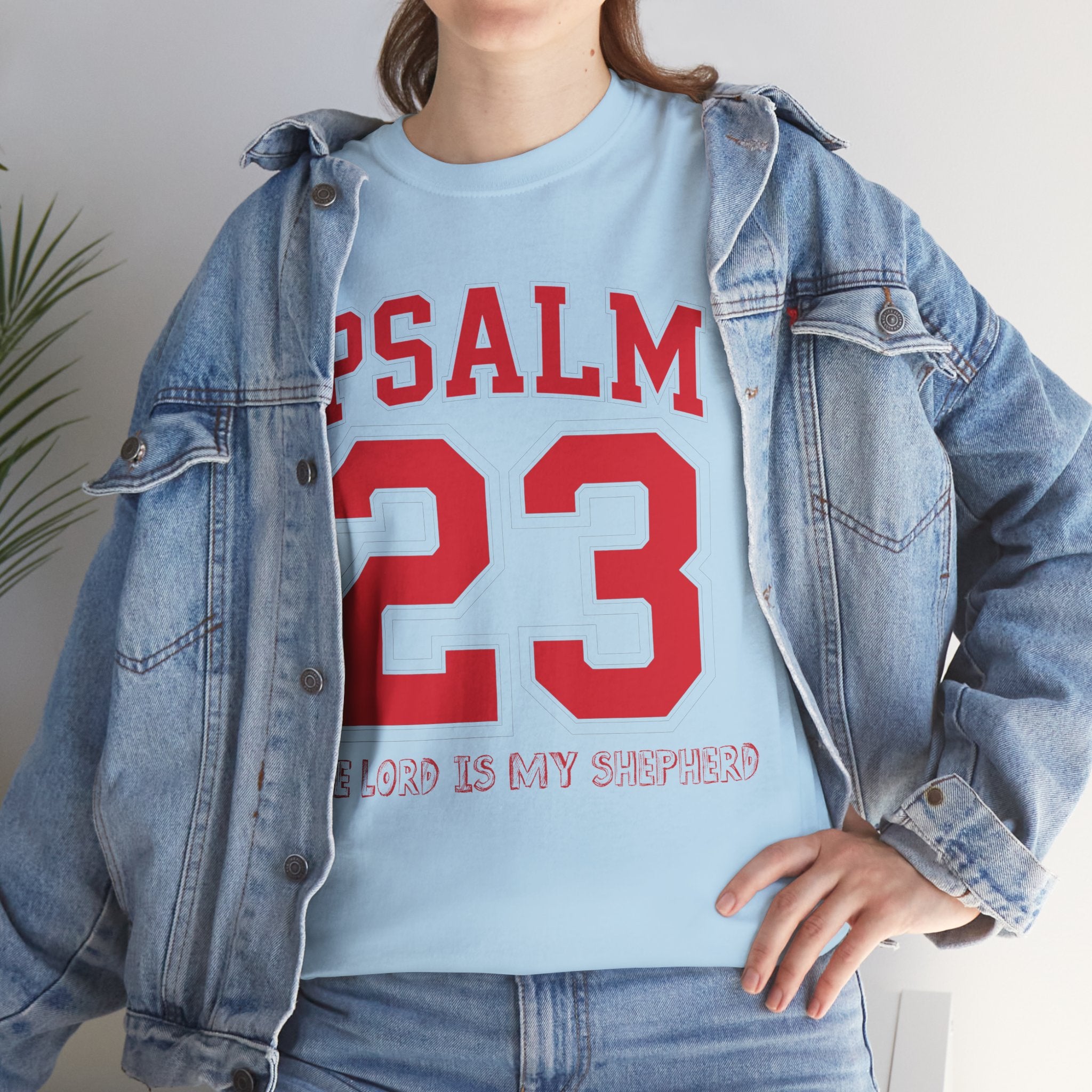 Psalm 23 Varsity T-Shirt — “The Lord Is My Shepherd” Unisex Cotton Tee