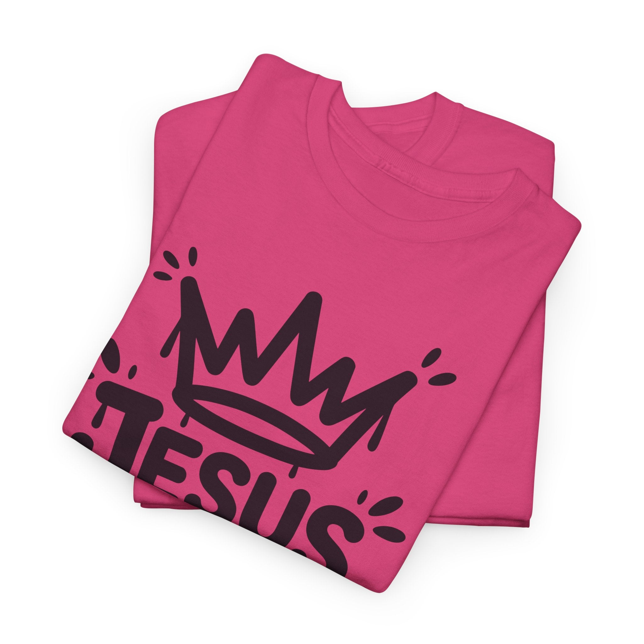 Jesus Is King Crown T-Shirt — Minimalist Christian Unisex Cotton Tee