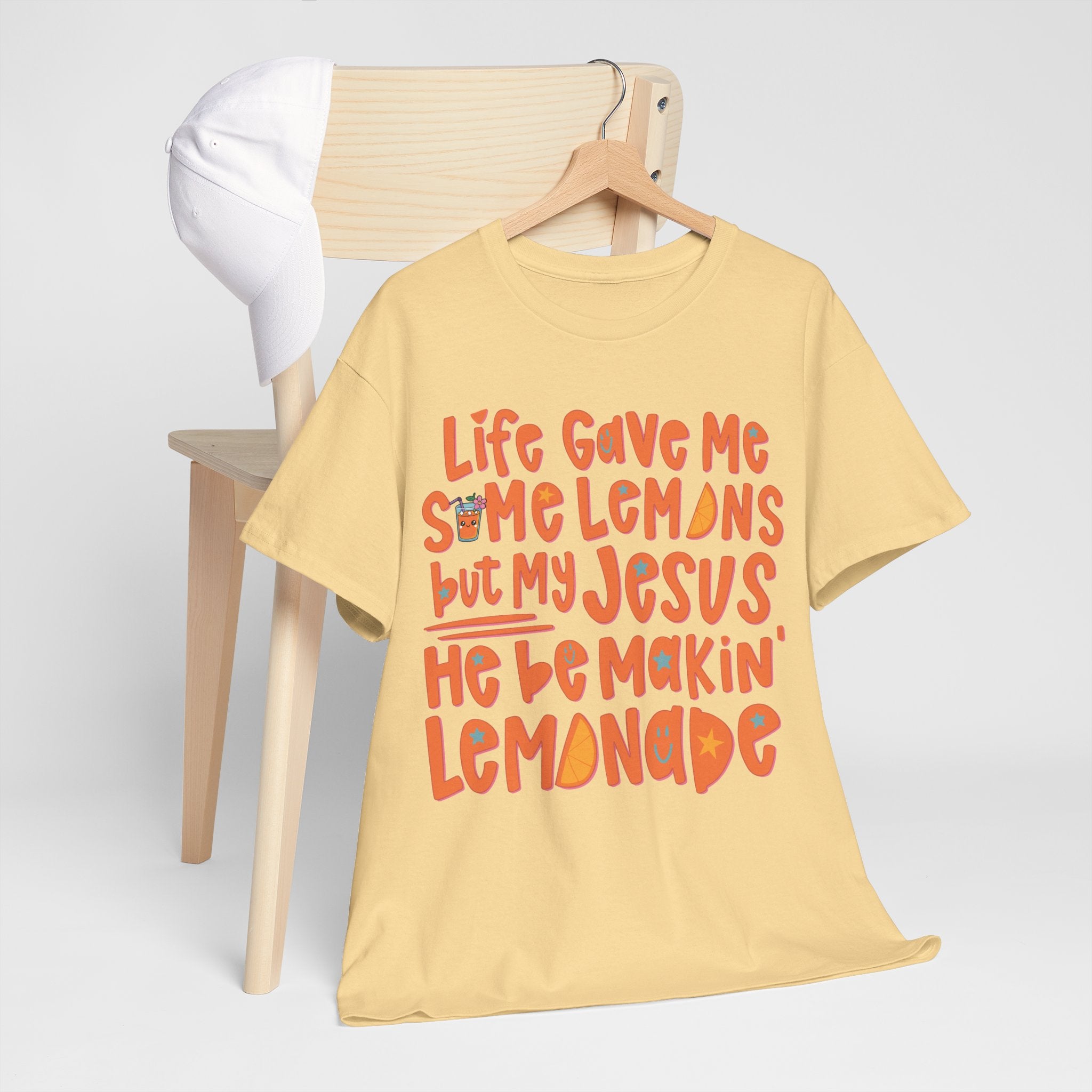 Christian Graphic Tee — “Life Gave Me Some Lemons but My Jesus He Be Makin’ Lemonade”Unisex Cotton Tee