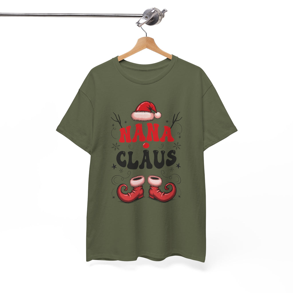 Nana Christmas T-Shirt — Santa Hat & Elf Boots Holiday Unisex Cotton Tee