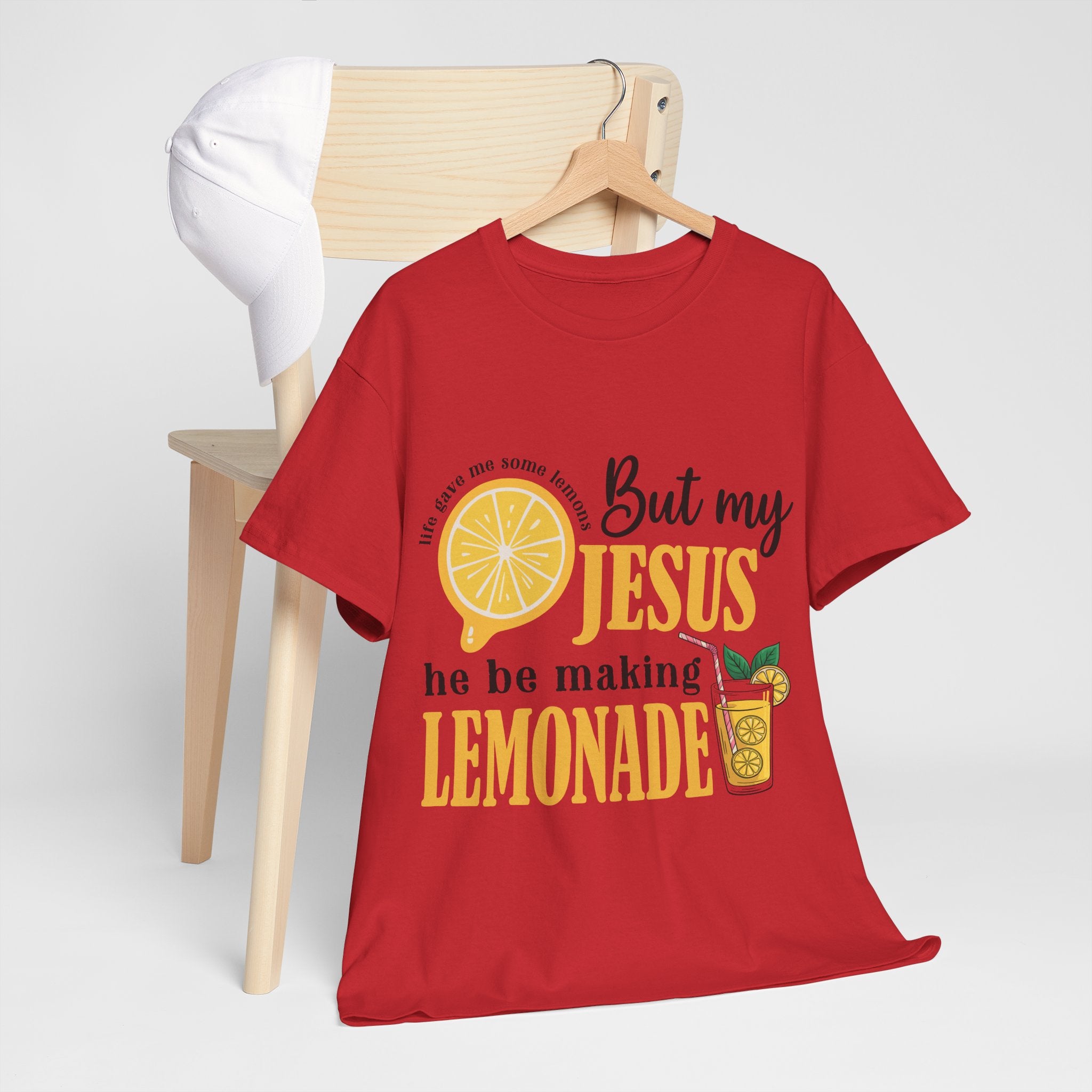 Jesus Lemonade Tee — Lemon Slice & Glass Graphic Christian Unisex Cotton T-Shirt