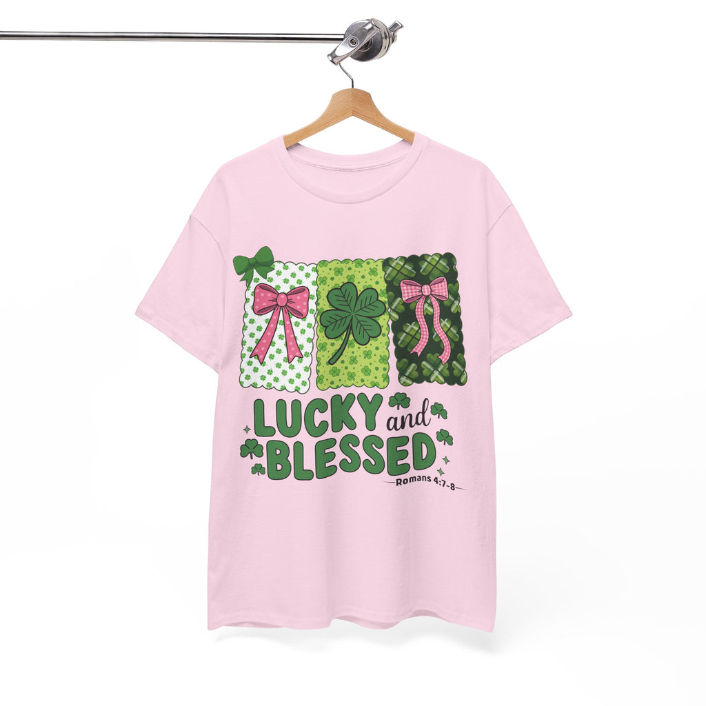 Lucky and Blessed Clover Unisex Cotton Tee