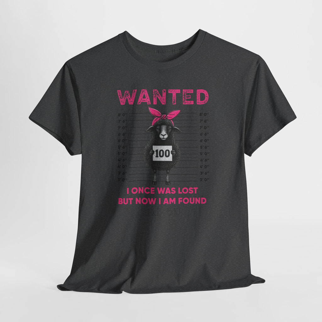 WANTED Black Sheep 'I Once Was Lost But Now I Am Found' Unisex Cotton T-Shirt