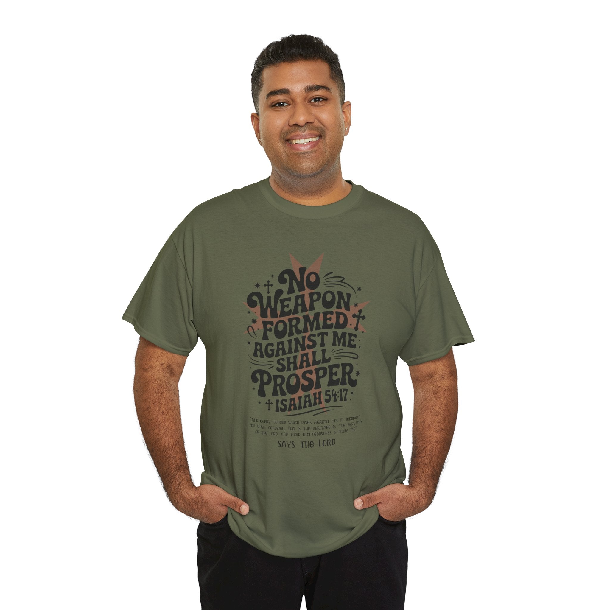 Christian Cross Text Art T-Shirt — Faith & Salvation Unisex Cotton Tee
