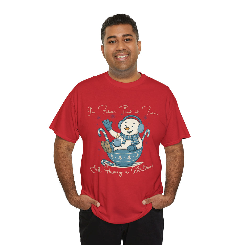 Snowman Hot Cocoa Unisex Cotton Tee