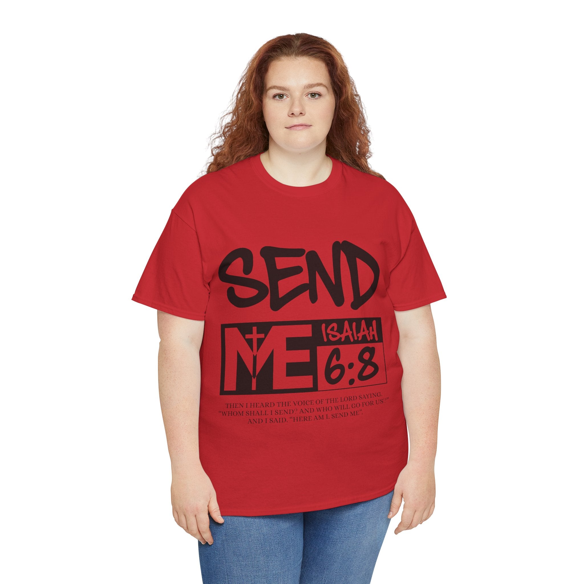 Send Me Isaiah 6:8 Christian T-Shirt — Cross Faith Unisex Cotton Tee
